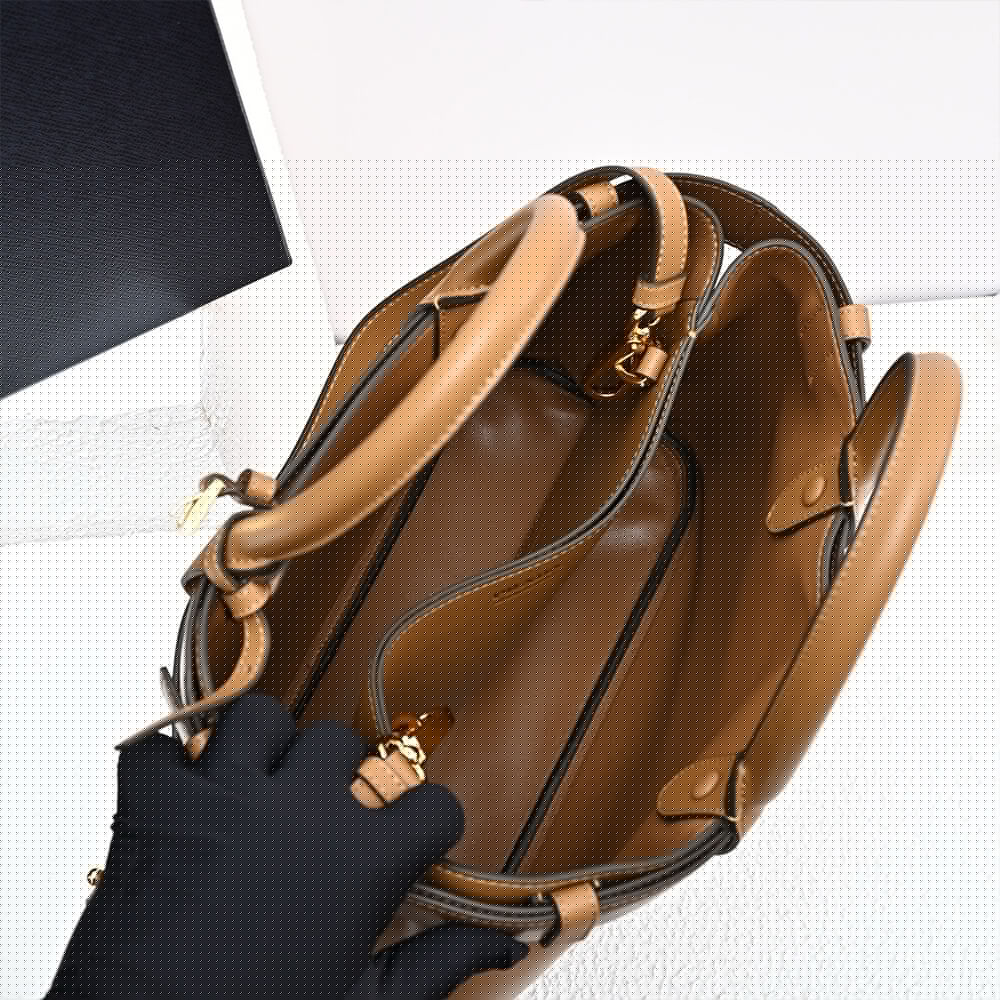 Prada Buckle medium leather handbag with double belt(high-end grade)