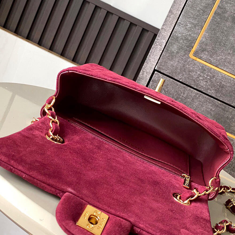 CHANEL SUEDE MINI FLAP BAG(HIGH-END GRADE)